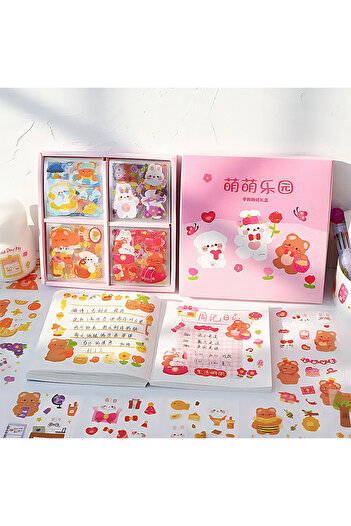 GUGUK مجموعة ملصقات تحت عنوان Sweet Bears مكونة من 100 ورقة مكونة من 4 أقسام • مجلة رصاصة (GGK-DG038)