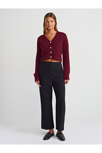 Dilvin 71557 Pantaloni pantaloni cu talie înaltă-negri