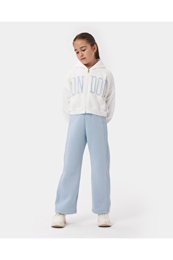 Magu Girl's Winter London Patterned Hooded Cotton Jacket Tracksuit Top and Bottom Set