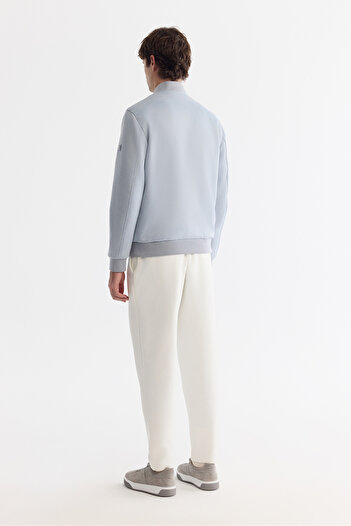 Avva Erkek Mavi Bomber Yaka Süet Dokulu Mevsimlik Comfort Fit Mont B006045