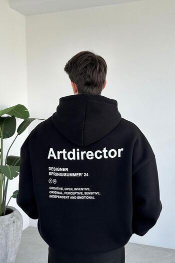 HAFKAGİYİM Μαύρο φούτερ Art Director Oversize