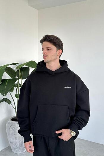 HAFKAGİYİM Μαύρο φούτερ Art Director Oversize