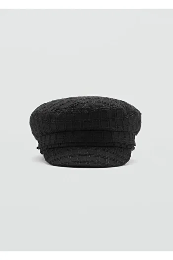MANGO Woman Checkered Baker Hat