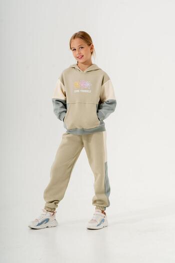 TRENDİMİZBİR Girl's Love Your Self Printed Top and Bottom Set