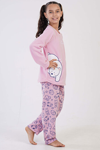 VİENETTA Kız Çocukpolar Uzun Kol Pijama Takım(7-8/13-14) , 304172