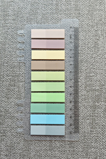 Mona Craftist Soft Pastel Colored 200 Sheets Post-It Note Paper - Index Sticker with Ruler