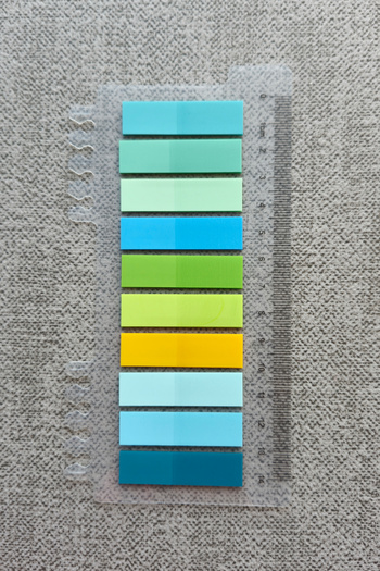 Mona Craftist Soft Pastel Colored 200 Sheets Post-It Note Paper - Index Sticker with Ruler