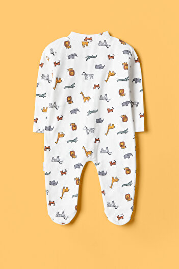 Krazber White Printed Baby Romper