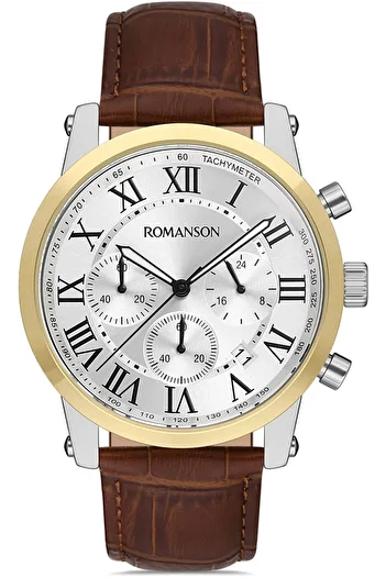 Romanson Tl0334Mm1Cbs5B Roman Numeral Leather Cord Men's Wristwatch