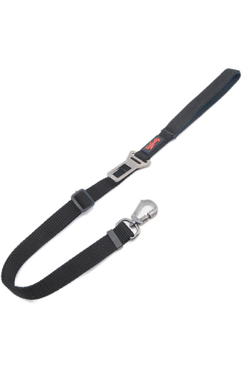 Tailpetz Black Travel Leash - Car Safety Cat Dog Walking Transport Strap