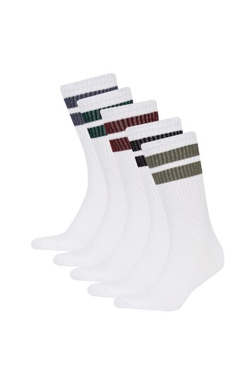 DeFacto Men's Comfortable Elastic 5-Piece Cotton Long Socks C6701Axns