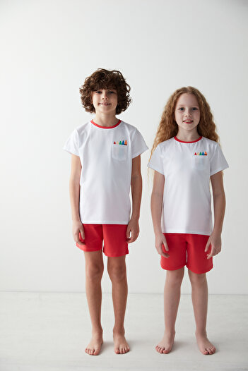 Penti Unisex Çocuk Pastel Boya Baskılı Pijama Takımı