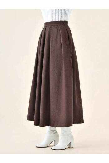 HİJABAYA Pleated Zippered Skirt