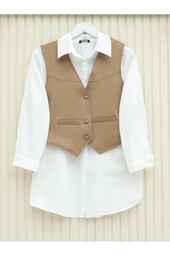 HİJABAYA Buttoned Scuba Vest with Pocket Detail