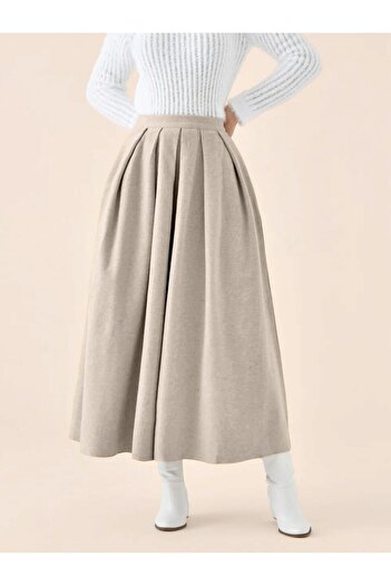 HİJABAYA Pleated Zippered Skirt