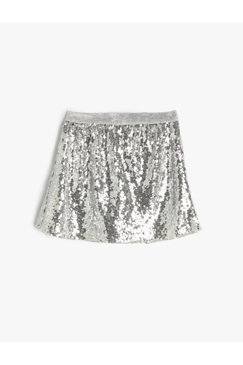 Koton Sequin Sequined Glitter Elastic Waist Skirt