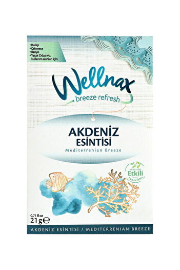 Wellnax breeze refresh Dolap Ve Çekmece Kokusu Akdeniz Esintisi Kesesi X5