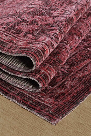 Konfor Halı Antik 1116 Klasik Vintage Salon Halısı Bordo Retro Mutfak Halısı Tozumaz İnce Makine Halısı