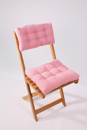 ALTINPAMUK Bistro Kitchen Garden Chair Cushion with Backrest Pink (Cushion and Back Cushion)