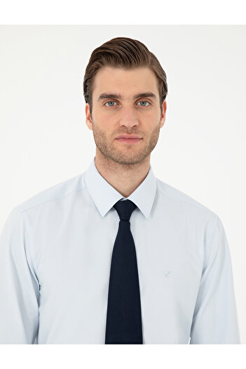 Pierre Cardin Ανοιχτό μπλε Slim Fit μακρυμάνικο βασικό πουκάμισο 50297903-VR003