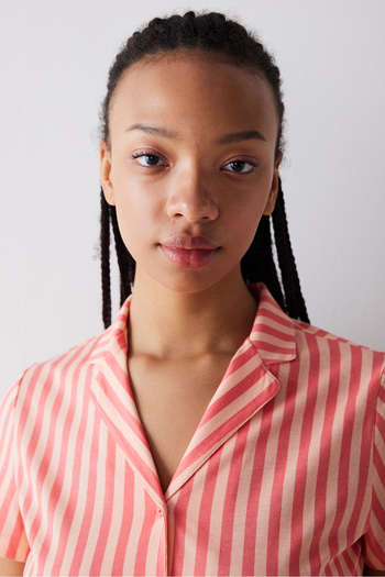 Penti Base Rosy Stripes Gül Rengi Gömlek Pantolon Pijama Takımı