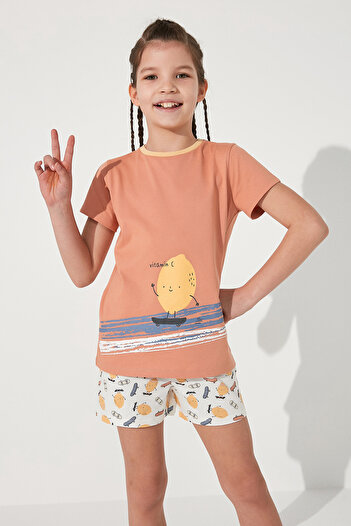 Penti Girl's Veg-t Vitamin 2-Piece Pajama Set