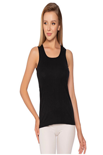 Pi Giyim Women's 6-Piece Colorful Rib Wide Strap Plain Piping Tank Top