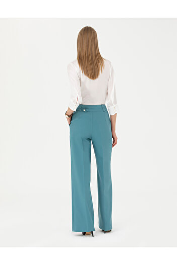 Pierre Cardin Petrol Palazzo Kumaş Pantolon 50273084-VR102