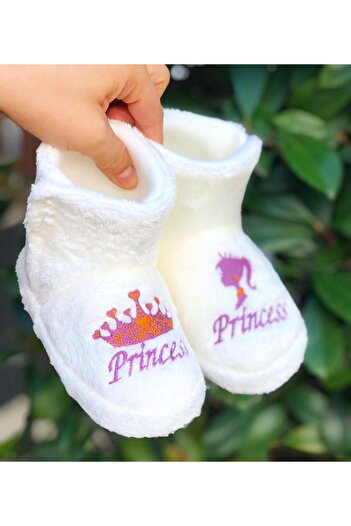 Pandalina Kız Çocuk Panduf princess kız taçlı  figürlü kaydırmaz taban anaokulu kreş ev ayakkabısı