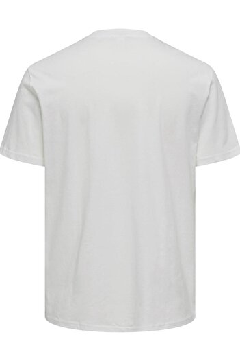 Only & Sons ONSLOGAN LIFE REG FUNNY SS TEE 22028178 BEYAZ