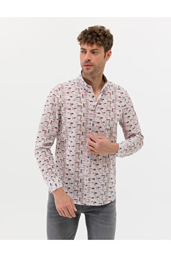 Pierre Cardin Μπεζ μακρυμάνικο πουκάμισο Regular Fit 50269435-VR011