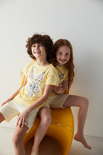 Penti Unisex Çocuk Bunny Baskılı Pijama Takımı