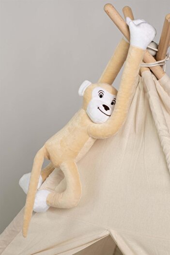 Boumini Toys Neck Hugging Plush Monkey Beige Hands with Snap Fasteners 55 cm