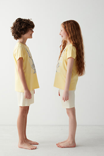 Penti Unisex Çocuk Bunny Baskılı Pijama Takımı
