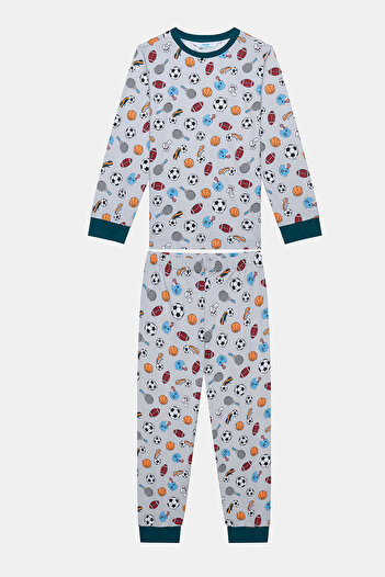 Penti Cotton Boys' Sporty 2-Piece Multicolor Pajamas Set