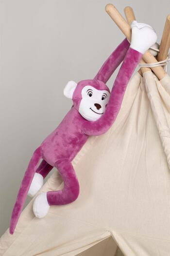 Boumini Toys Neck Hugging Plush Monkey Purple Hands with Snap Fasteners 55 cm