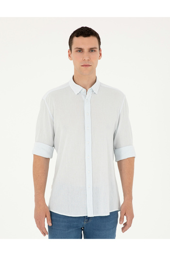 Pierre Cardin Açık Mavi Regular Fit Uzun Kollu Gömlek 50286086-VR095