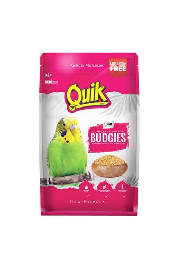 Quik Muhabbet Kuşu Yemi 500 gr %25 Bedava 400 100 gr