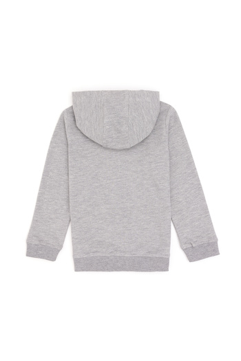 U.S. Polo Assn. Kız Çocuk Açık Gri Melanj Fermuarlı Basic Sweatshirt 50296390-VR091