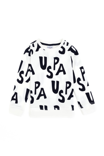 U.S. Polo Assn. Boy's Cream Crew Neck Sweatshirt 50293634-Vr071