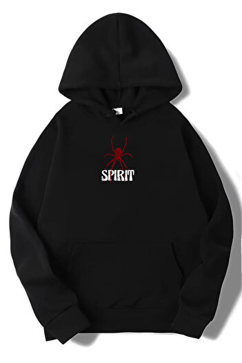 DEEPSENCE Sprit Unisex Black Hooded Sweatshirt - Back Printed