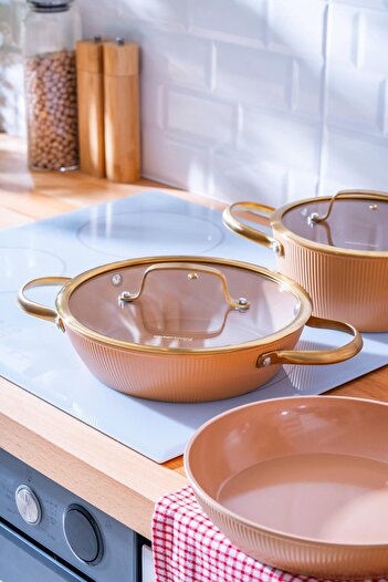 ACAR Ultimate Pro 5 Parça Tencere Seti - Rose Gold