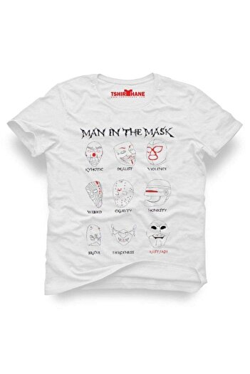 Tshirthane Μάσκες Αστεία εμπριμέ ανδρική μπλούζα με λεπτή εφαρμογή