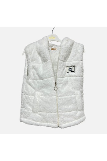 Kamex White Plush Vest - Lined and Fiber