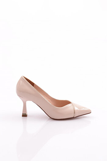 DGN Beige Women's Heeled Shoes - Wrinkled 8812621