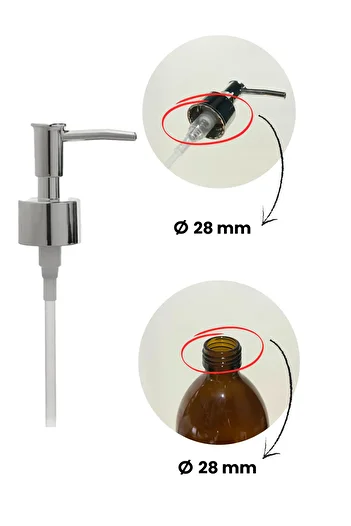 homence Silver 28mm Spare Liquid Soap Pump - Pack of 2 (2 Pcs)