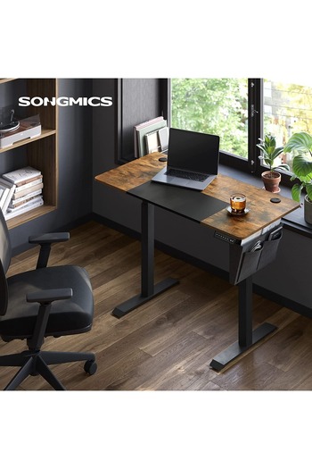 Mahmayi Songmics LSD015X01 Height-Adjustable Desk, Electric - Vintage Brown and Black
