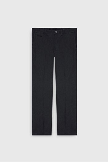 ALTINYILDIZ CLASSICS Comfort Fit Relaxed Cut Cotton Flexible Diagonal Patterned Side Pocket Casual Navy Blue Trousers