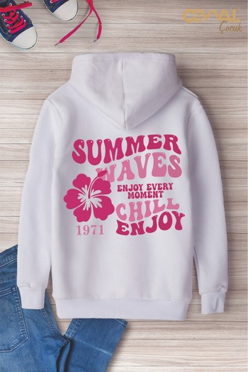 Cevval Back Printed Hooded Oversize Children's Sweat Shirt