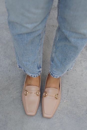 LAMİNTA Zarae Nude Buckle Detailed Women's Ballerinas